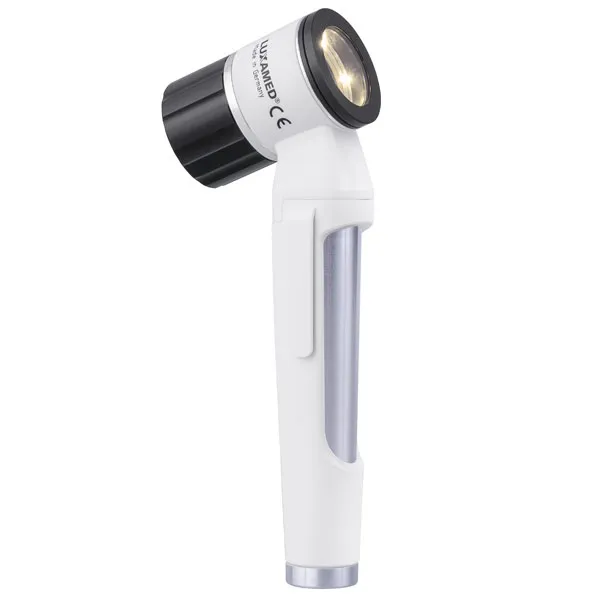 LuxaScope Dermatoskop LED 3.7 V mit Akku und USB, Wei, Kontaktscheibe mit Skalierung