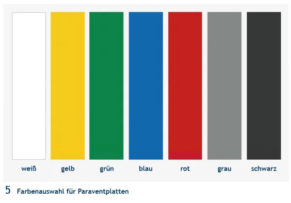 Paravent fr jede Arztpraxis und medizinischen Einrichtung. 3 - Flgelig fahrbar mit Rollen