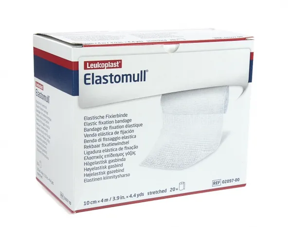 Elastomull elastische Mullbinden wei, (20 Stck) 10,0 cm x 4 mtr.