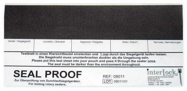 Seal Proof Siegelnaht-Testbgen fr Folienschweigerte 250 Bgen 