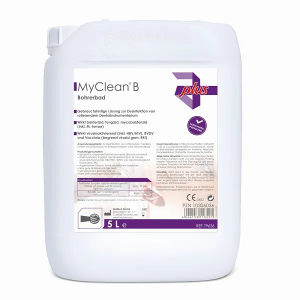 Myclean B Bohrerbad 5 Liter, fertiger Desinfektionsreiniger fr Dental und Fupflegeinstrumente