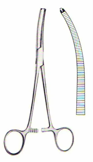 Arterienklemme nach Rochester-Ochsner (Kocher) gebogen 1:2 Zhne 14,0 cm