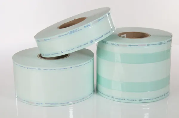 Sterilisationsfolie Papier/Folie mit Seitenfalte, Dampf  75 x 25 mm (Rolle a 100 mtr.)
