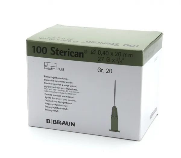 Sterican Standard Einmalkanlen Nr.20, 0,40 x 20 mm grau (100 Stck)