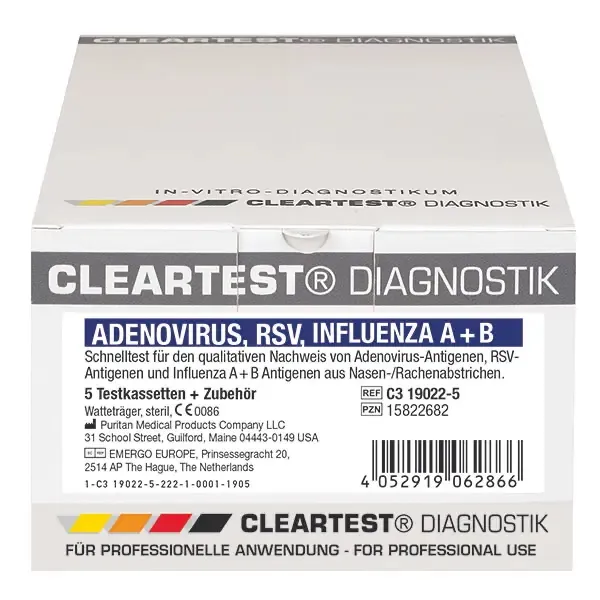 Cleartest Influenza-Test A + B (5 Testkassetten)