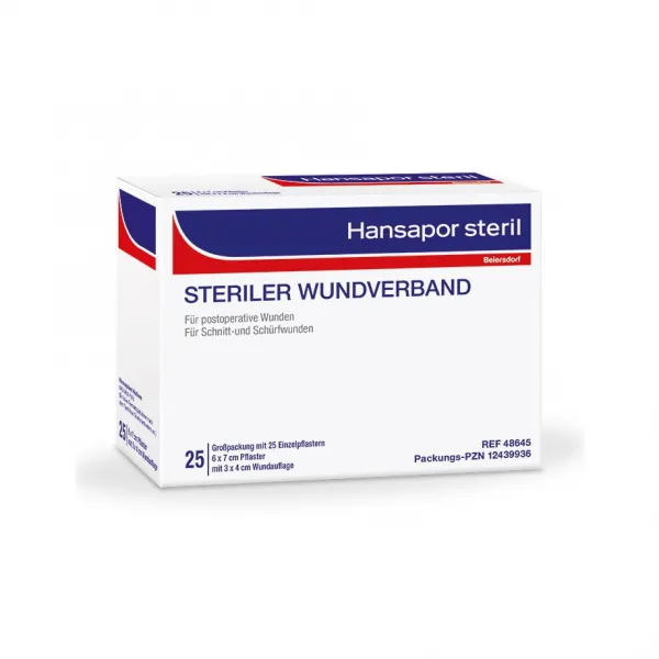 Hansapor steril Wundverband, 6 x7 cm (25 Stck)