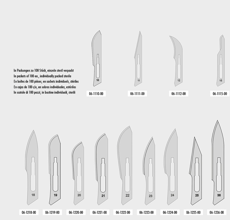 Zepf Medical Instruments GmbH Einmal-Skalpell Klingen, Zepf Medical, steril (100 Stück) Fig. 22 06-1222-00