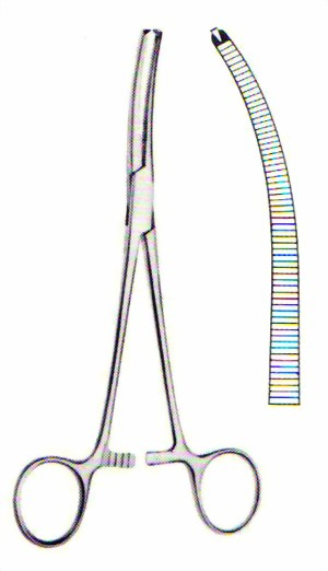 Zepf Medical Instruments GmbH Arterienklemme nach Rochester-Ochsner (Kocher) gebogen 1:2 Zähne 14,0 cm 12-3201-14