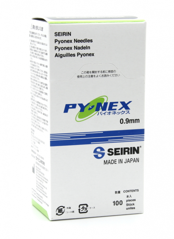 Seirin NEW PYONEX Akupunktur-Dauernadeln (100 Stück) 0,20 x 0,90 mm grün PG