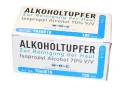 Alkoholtupfer, 3 x 3 cm, einzeln verpackt, zur Reinigung der Haut(100 Stck)