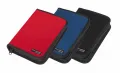 Ampullen-Etui mit Gummischlaufen, Polymousse-Bezug bezogen in blau, schwarz oder rot